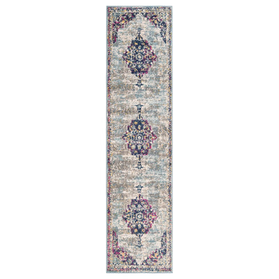 Faded Distressed Colourful Oriental Pattern Runner Rug - Demelza