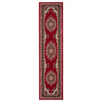 Red Traditional Medallion Runner Rug