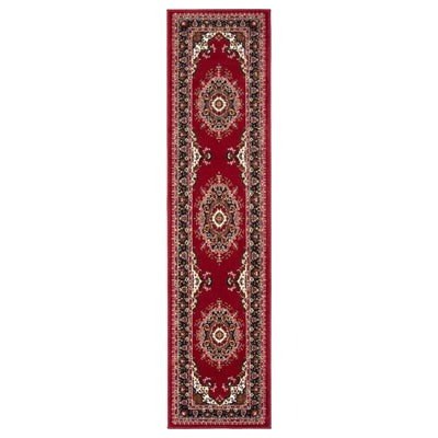 Red Traditional Medallion Runner Rug