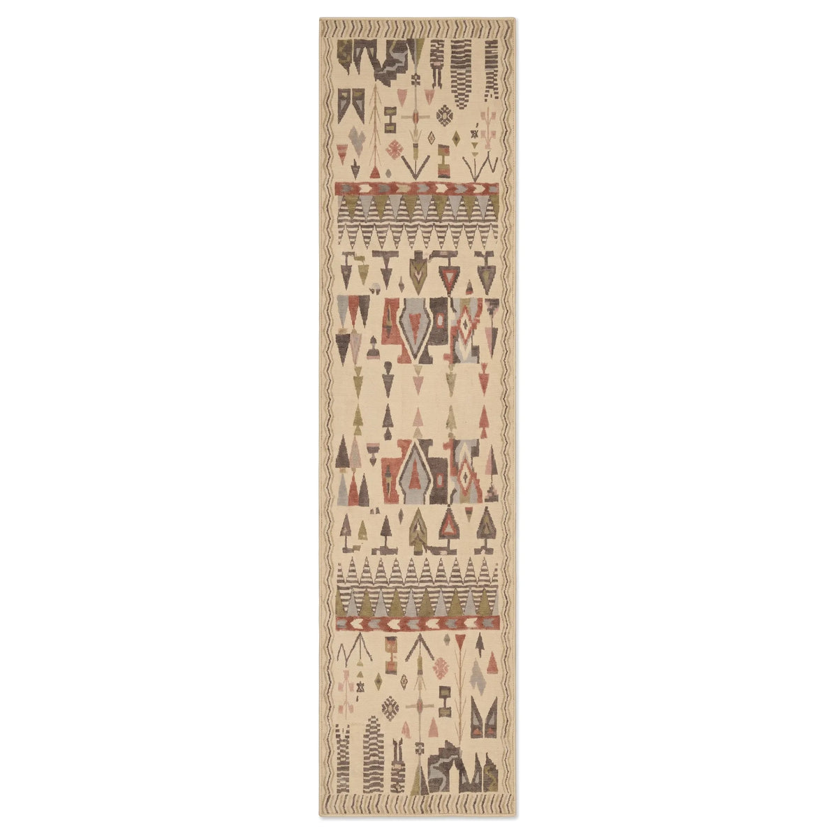 Soft Washable Multi Aztec Runner - Azra