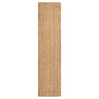 Natural Rustic Brown Bound Jute Hallway Runner  Rug