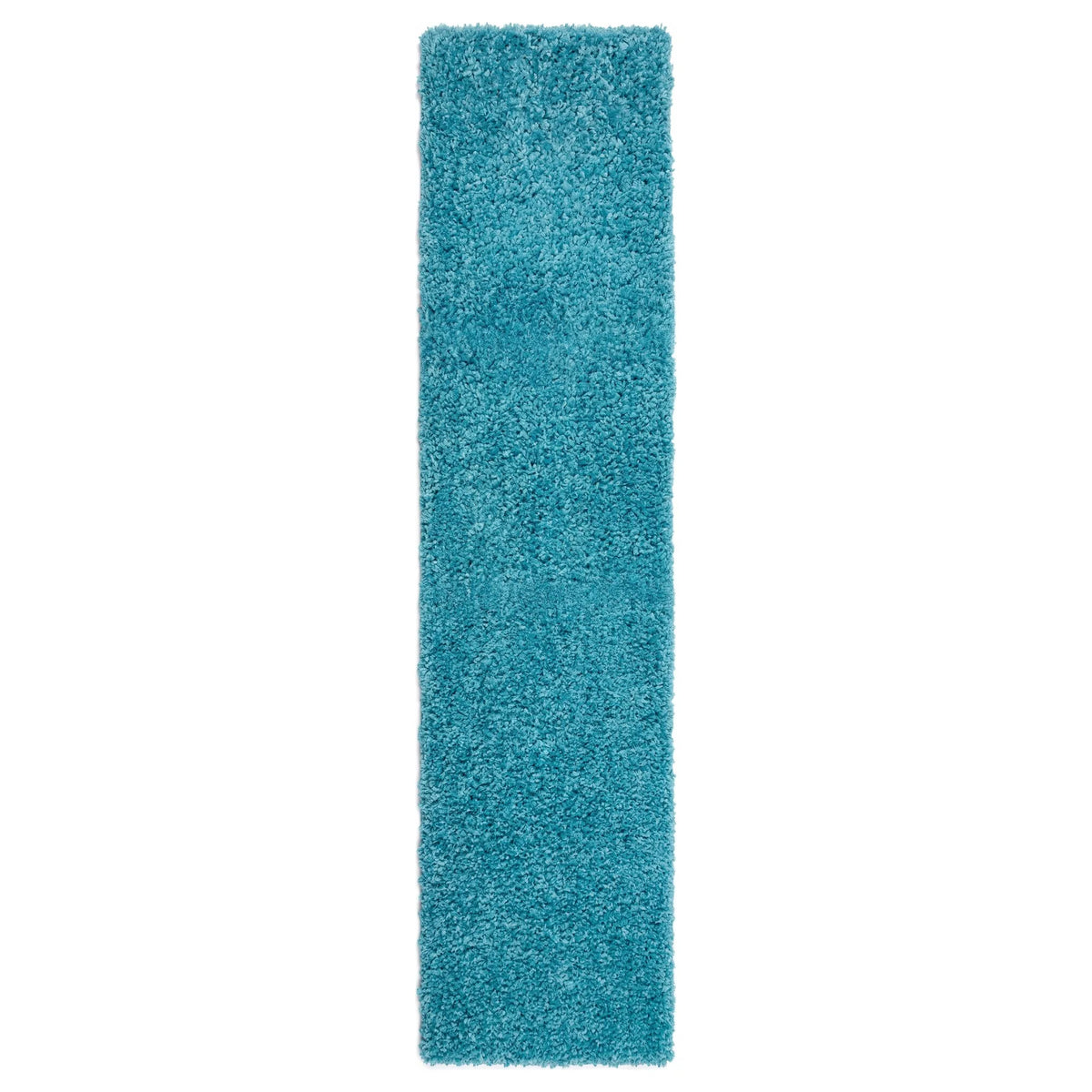 Soft Teal Blue Shaggy Runner Rug