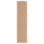 Beige Cotton Border Natural Jute Area Runner Rug