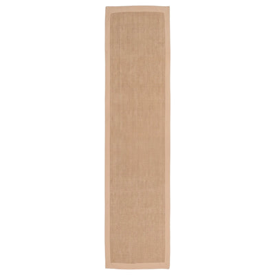 Beige Cotton Border Natural Jute Area Runner Rug
