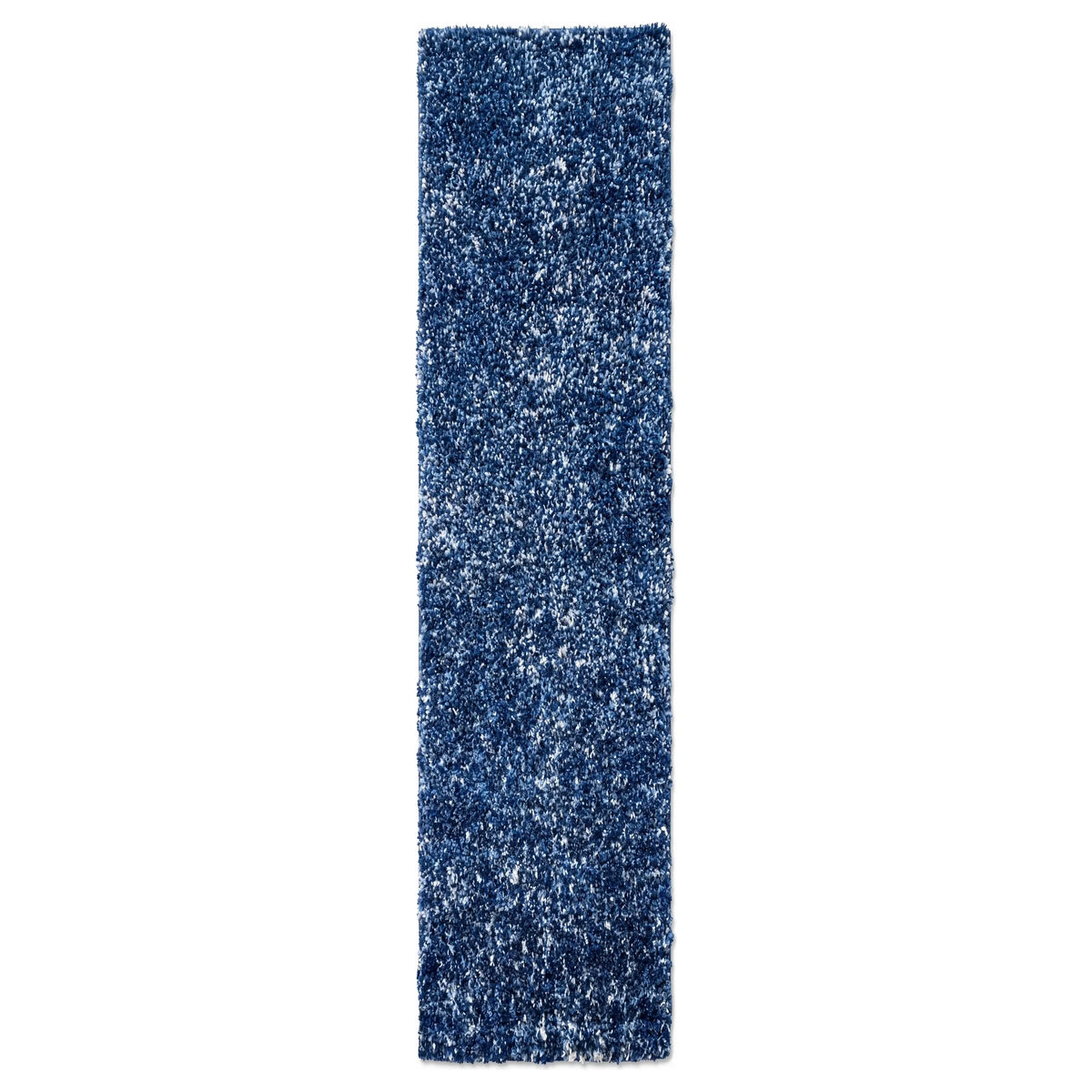 Navy Mottled Shaggy Hall Runner Rug