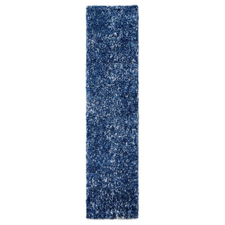 Navy Mottled Shaggy Hall Runner Rug