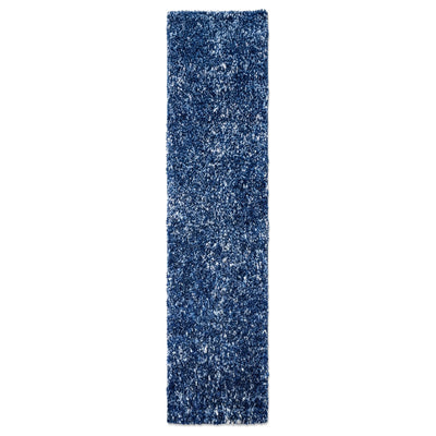 Navy Mottled Shaggy Hall Runner Rug