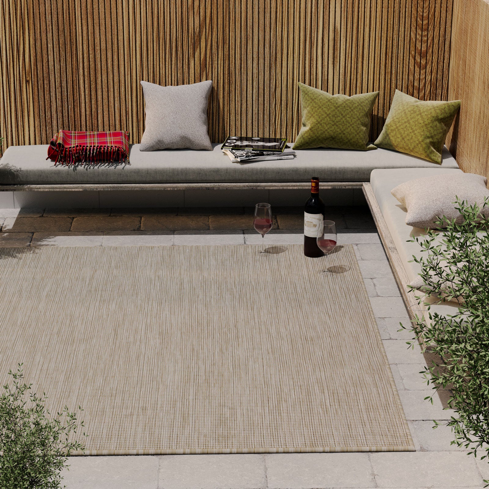Mottled Jute Tone Outdoor Rug - Patio