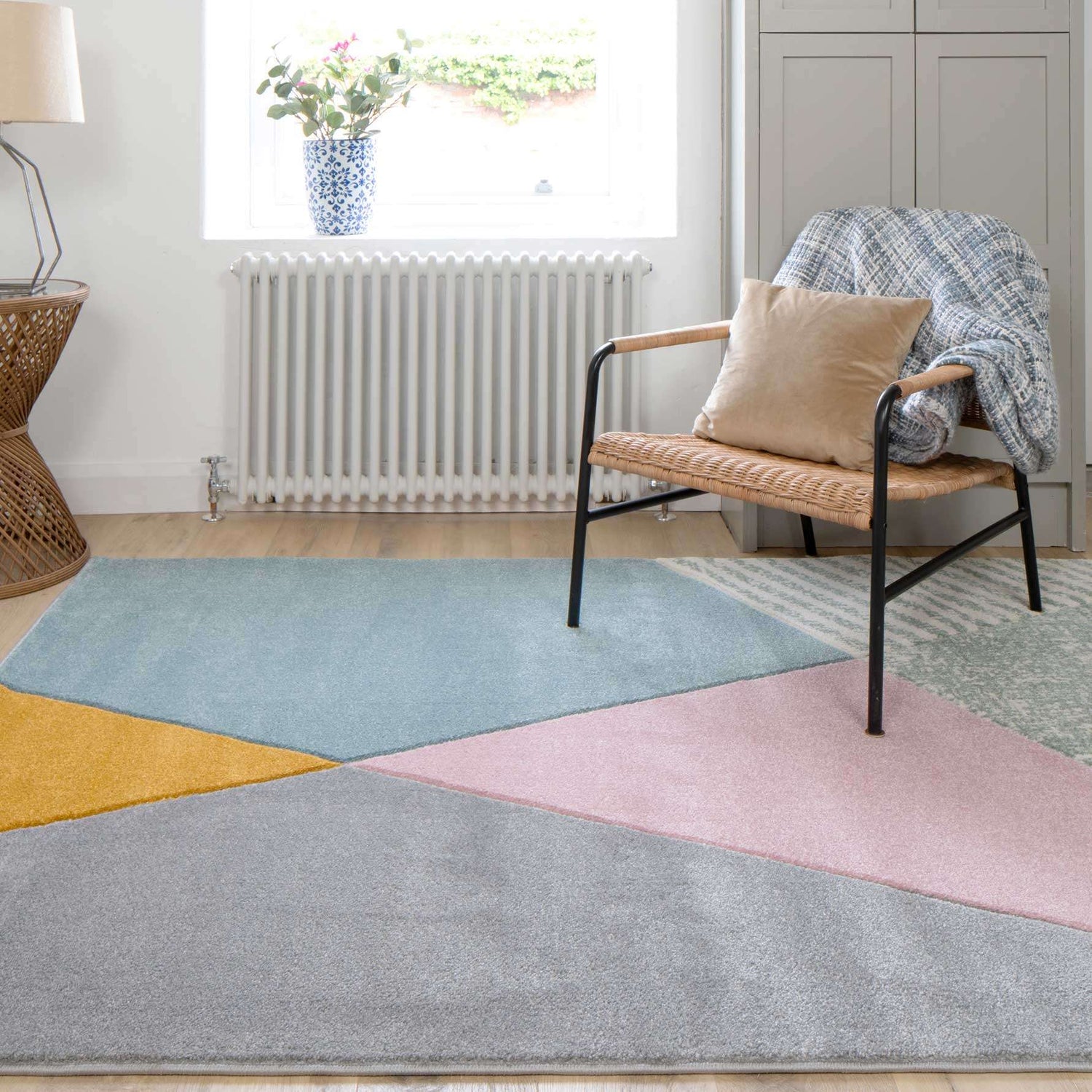 Multicoloured Pastel Abstract Area Rug | Living Room Rugs | Kukoon Rugs ...