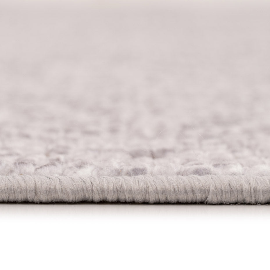 Washable Grey Bobbled Scandi Rug - Evie
