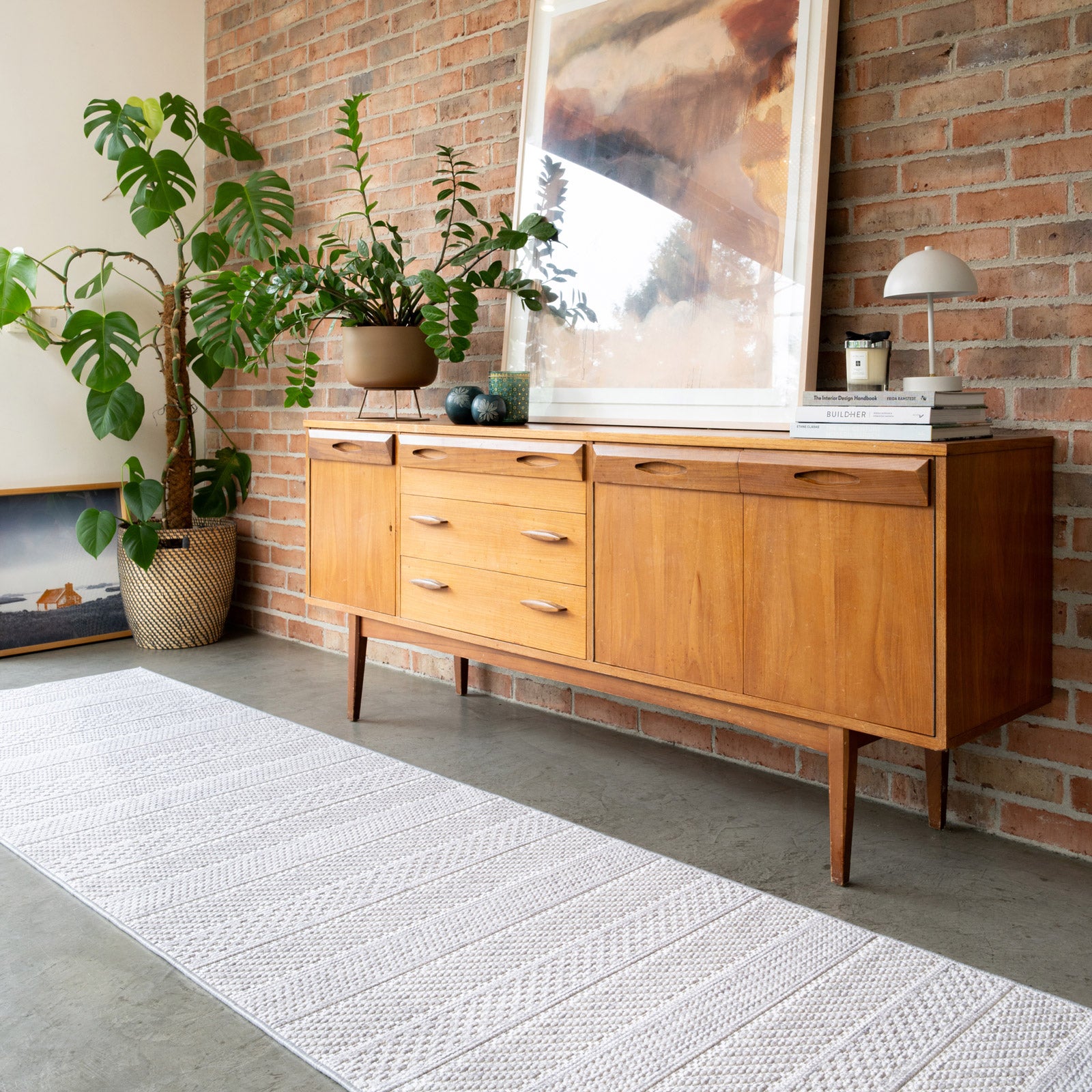 Washable Grey Bobbled Scandi Runner - Evie