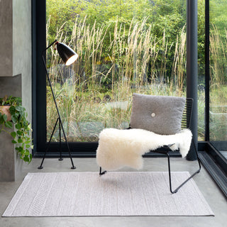 Washable Grey Bobbled Scandi Rug - Evie