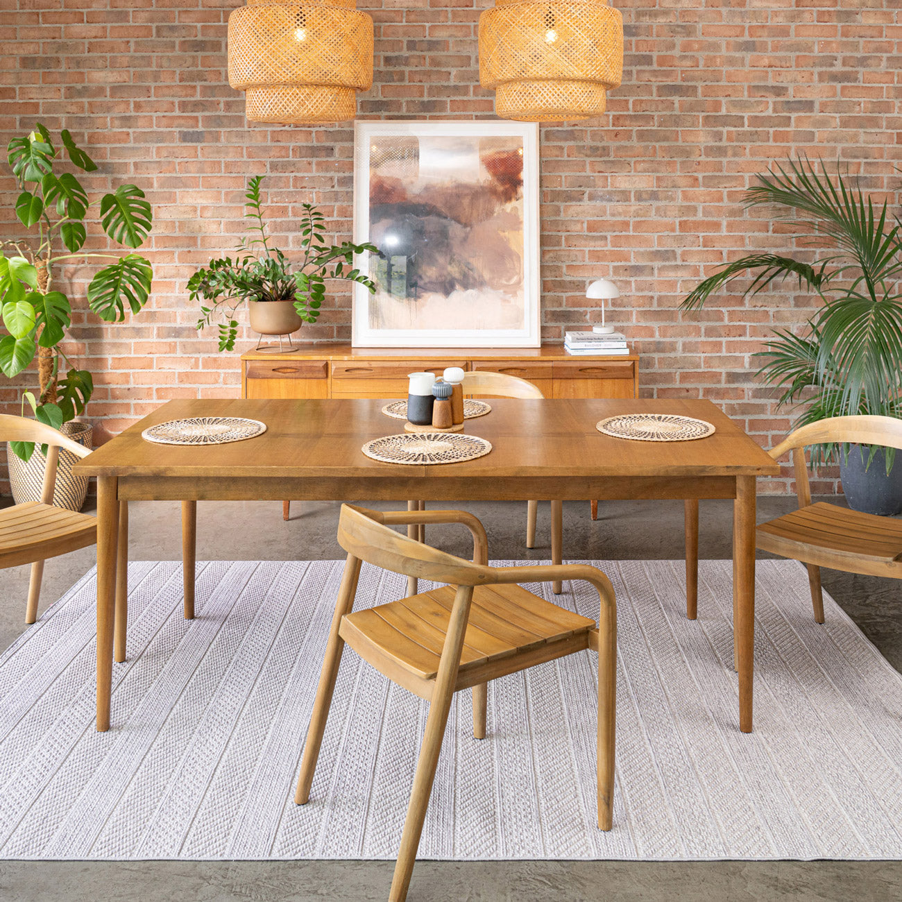 Washable Grey Bobbled Scandi Rug - Evie