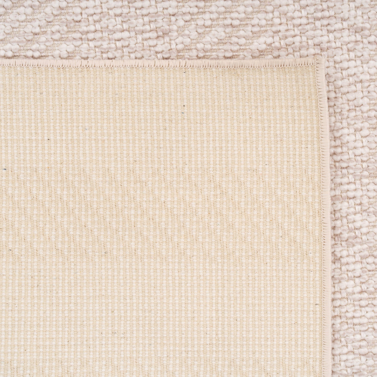 Washable Bobbled Beige Chevron Rug - Kate