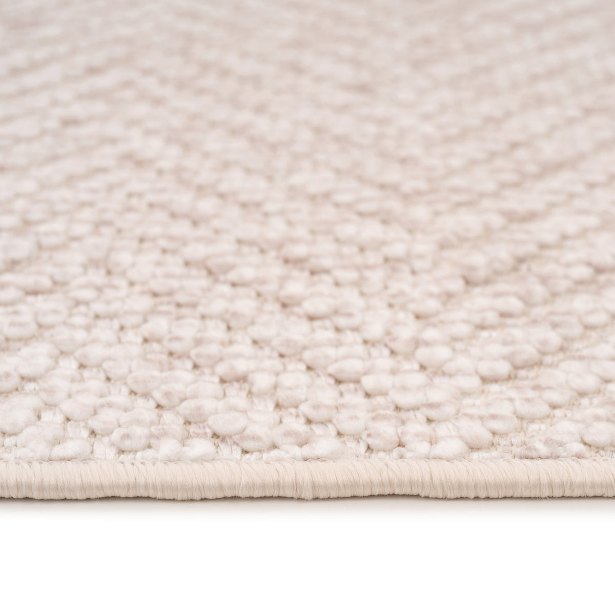 Washable Bobbled Beige Chevron Runner - Kate
