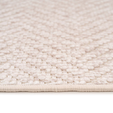 Washable Bobbled Beige Chevron Runner - Kate