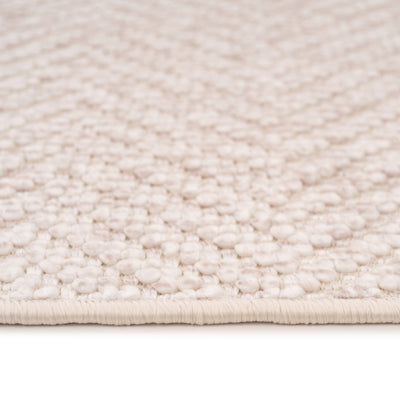 Washable Bobbled Beige Chevron Runner - Kate