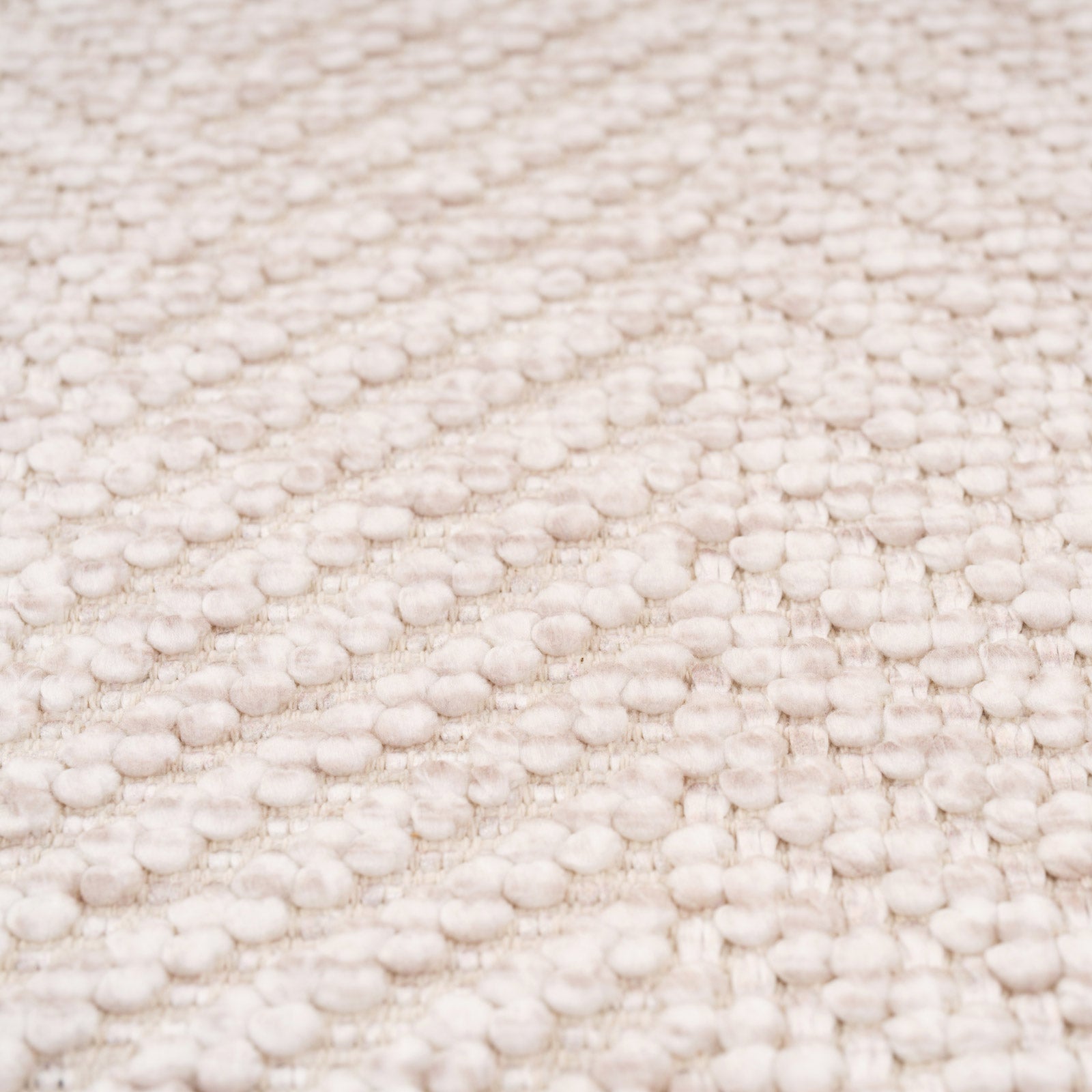 Washable Bobbled Beige Chevron Rug - Kate