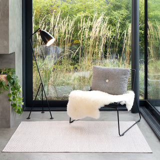 Washable Bobbled Beige Chevron Rug - Kate