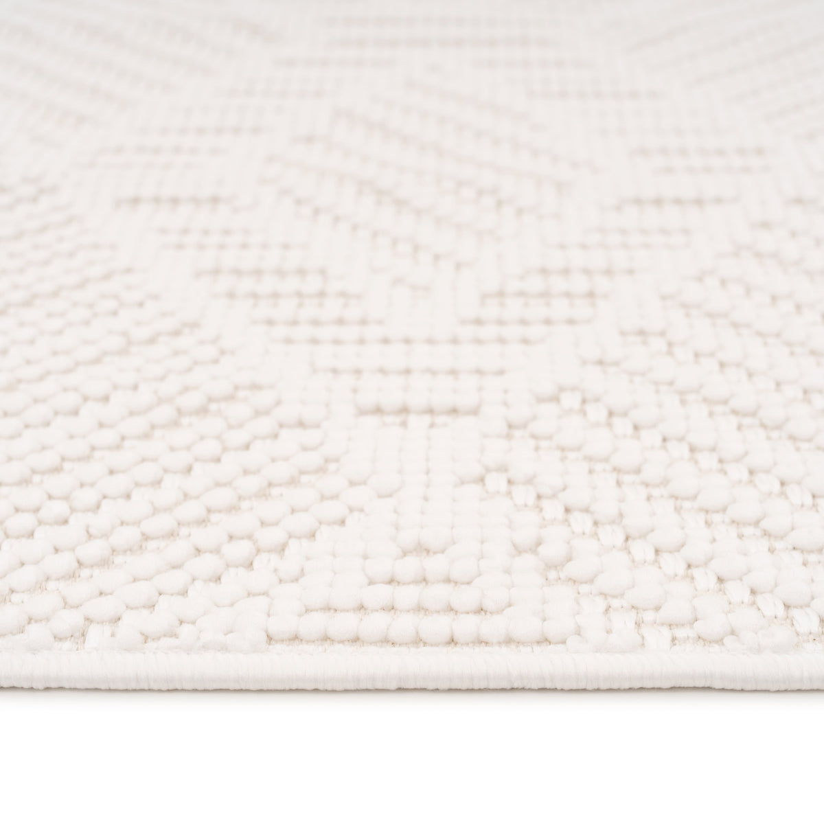 Washable Bobbled Cream Diamond Runner - Leah
