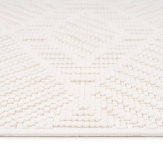 Washable Bobbled Cream Diamond Runner - Leah