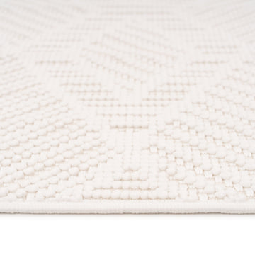 Washable Bobbled Cream Diamond Runner - Leah