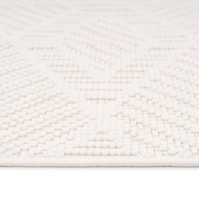 Washable Bobbled Cream Diamond Runner - Leah
