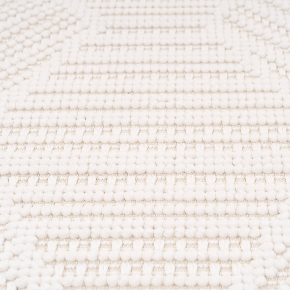 Washable Bobbled Cream Diamond Runner - Leah