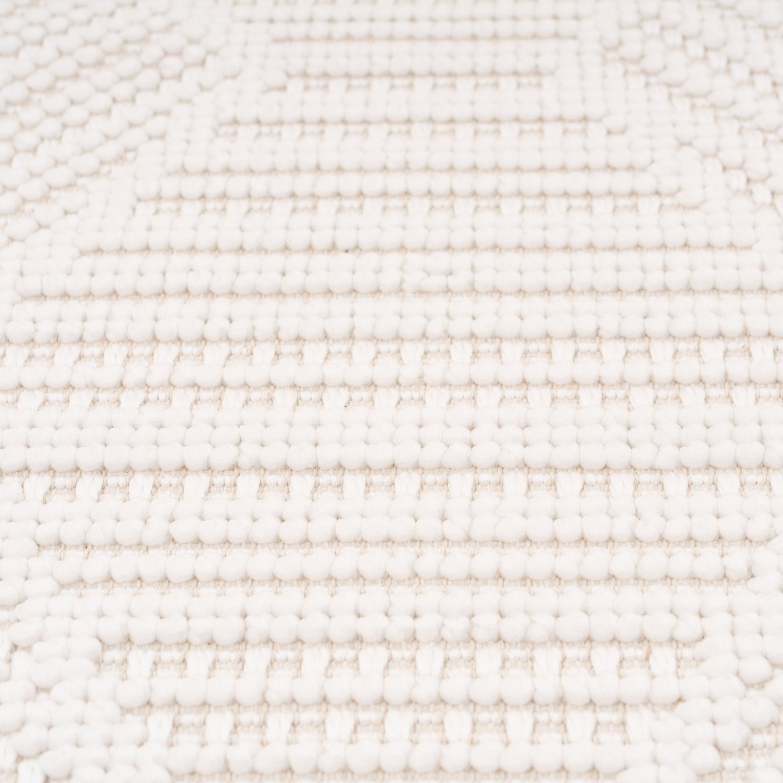 Washable Bobbled Cream Diamond Rug - Leah