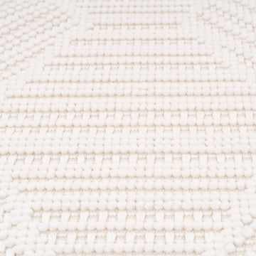 Washable Bobbled Cream Diamond Runner - Leah