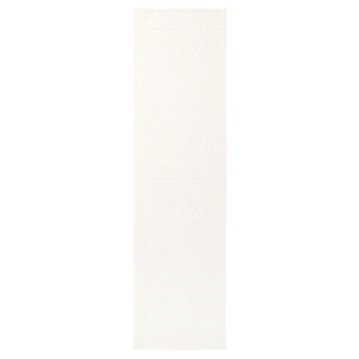 Washable Bobbled Cream Diamond Runner - Leah
