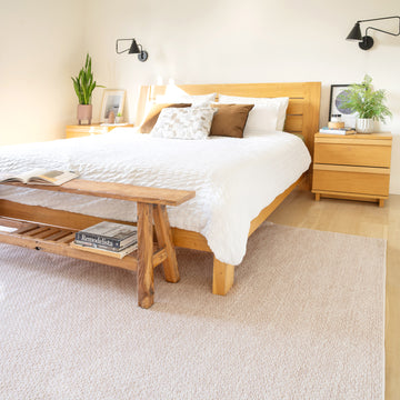 Washable Bobbled Beige Chic Rug - Lucy