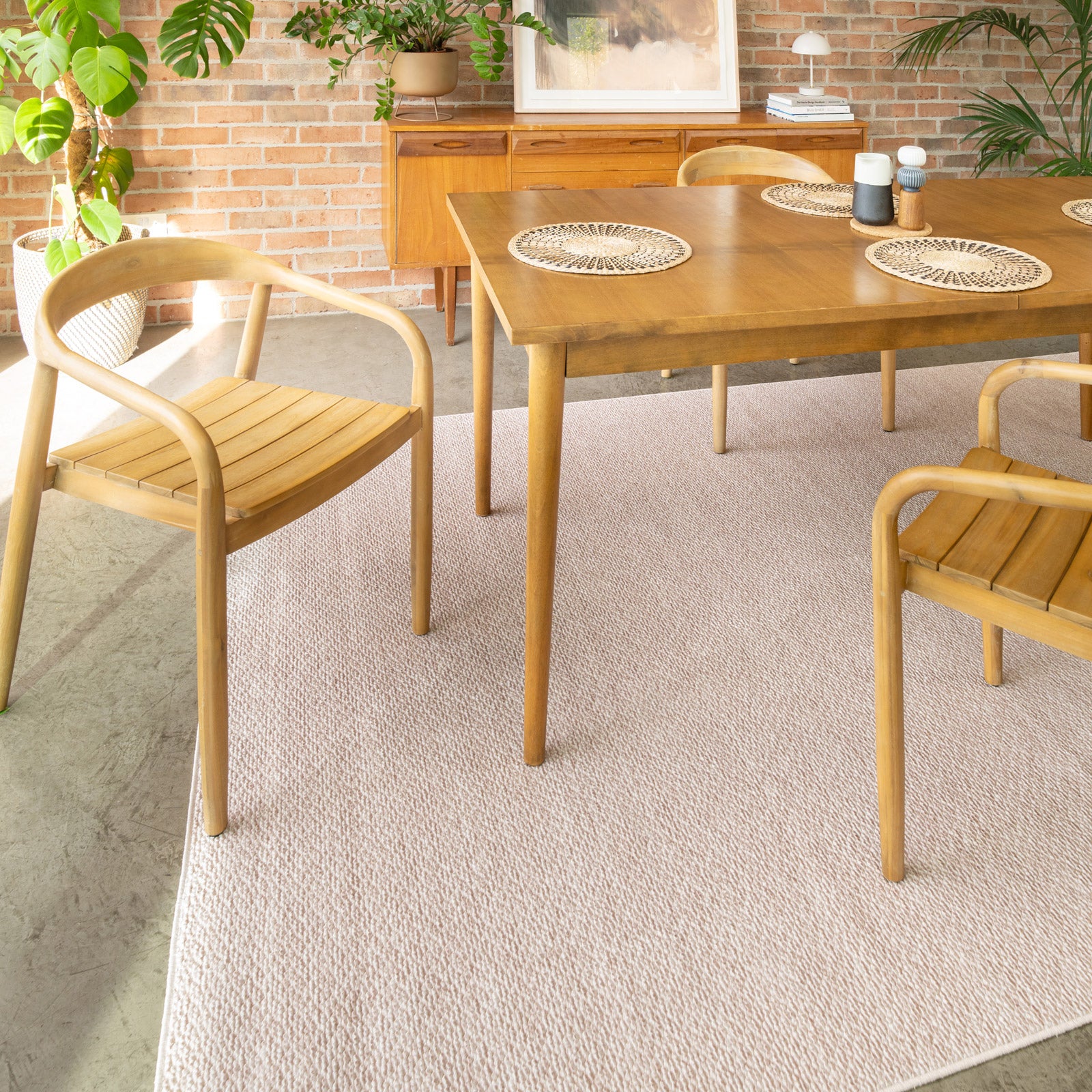 Washable Bobbled Beige Chic Rug - Lucy