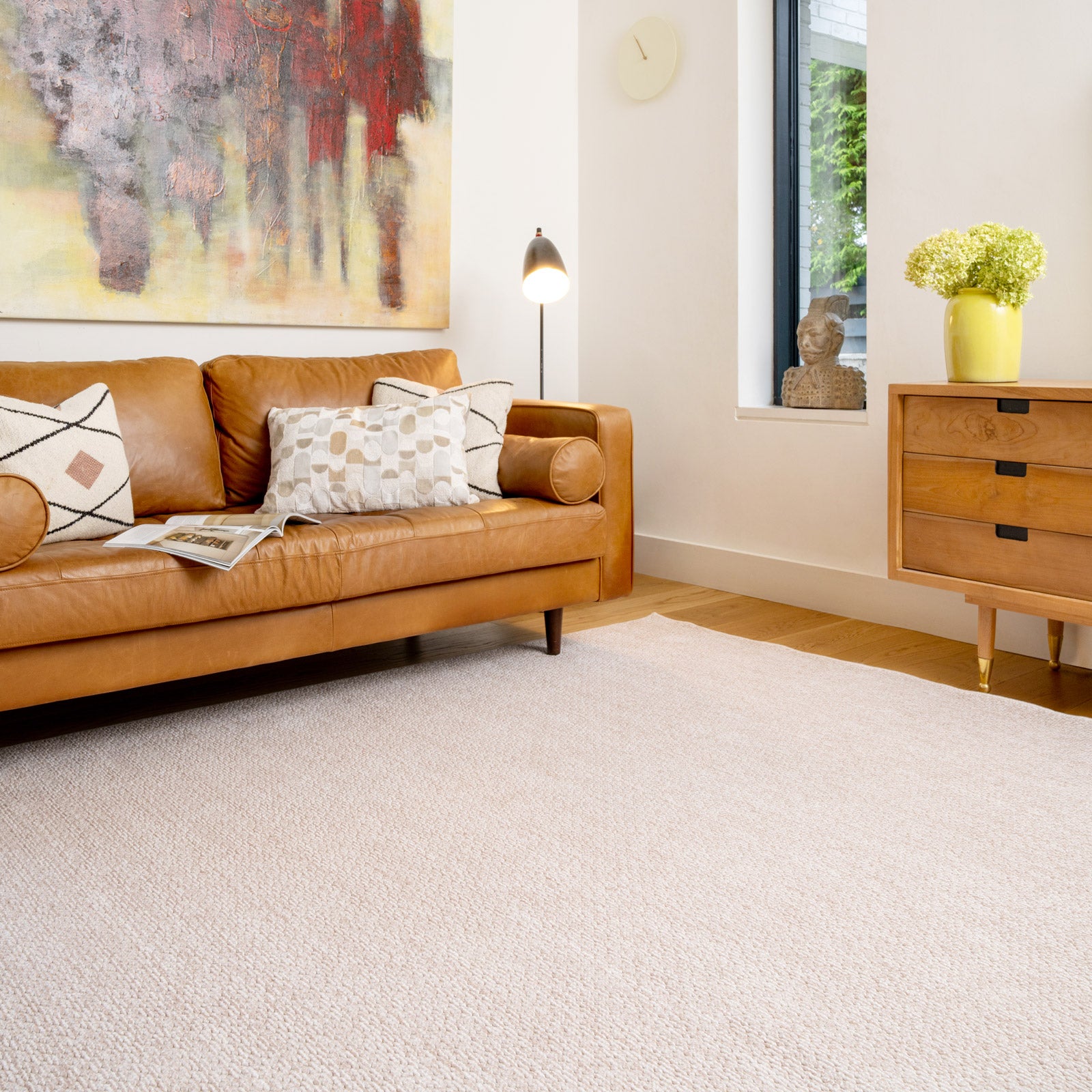 Washable Bobbled Beige Chic Rug - Lucy