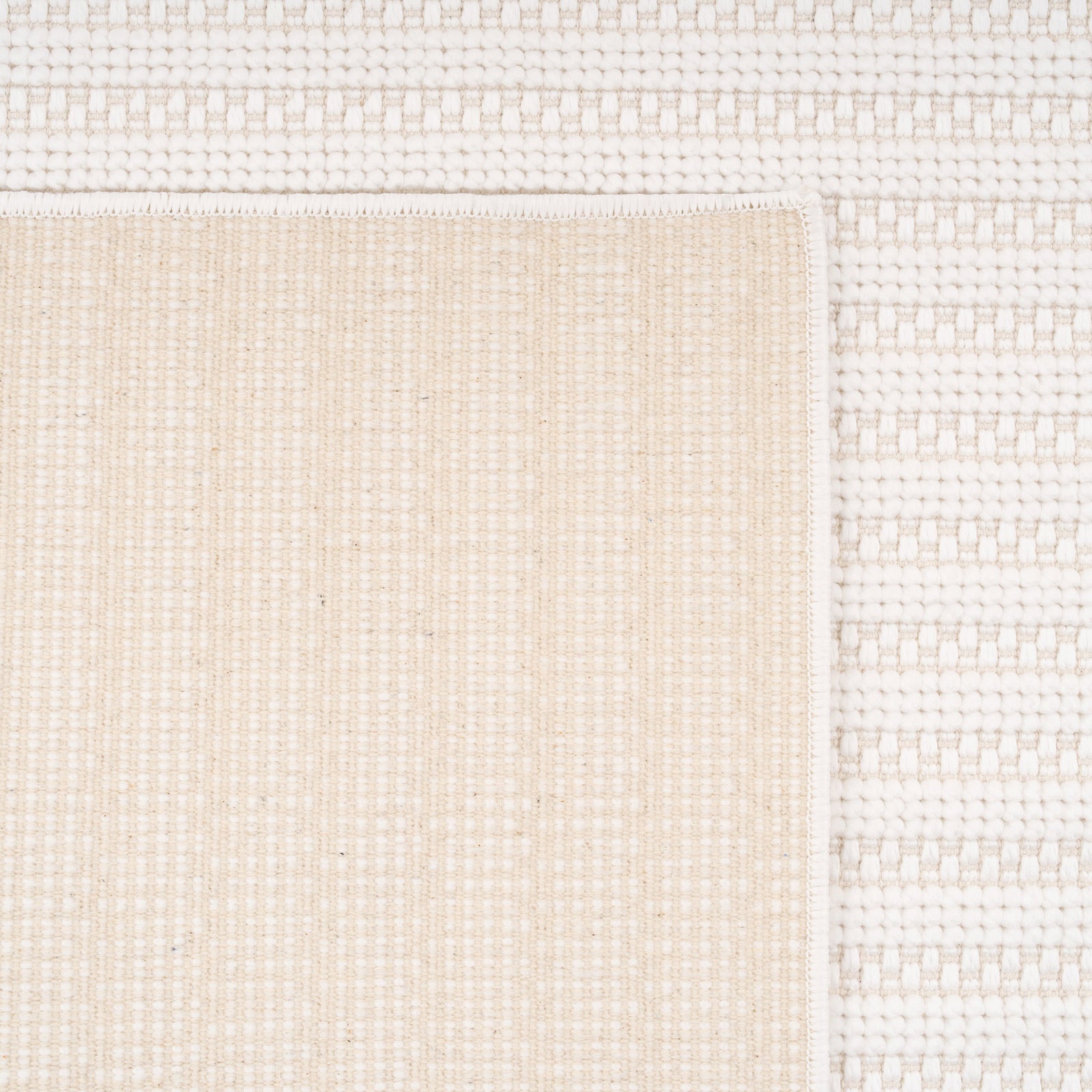 Washable Bobbled Cream Scandi Rug - Olivia