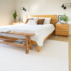 Washable Bobbled Cream Scandi Rug - Olivia