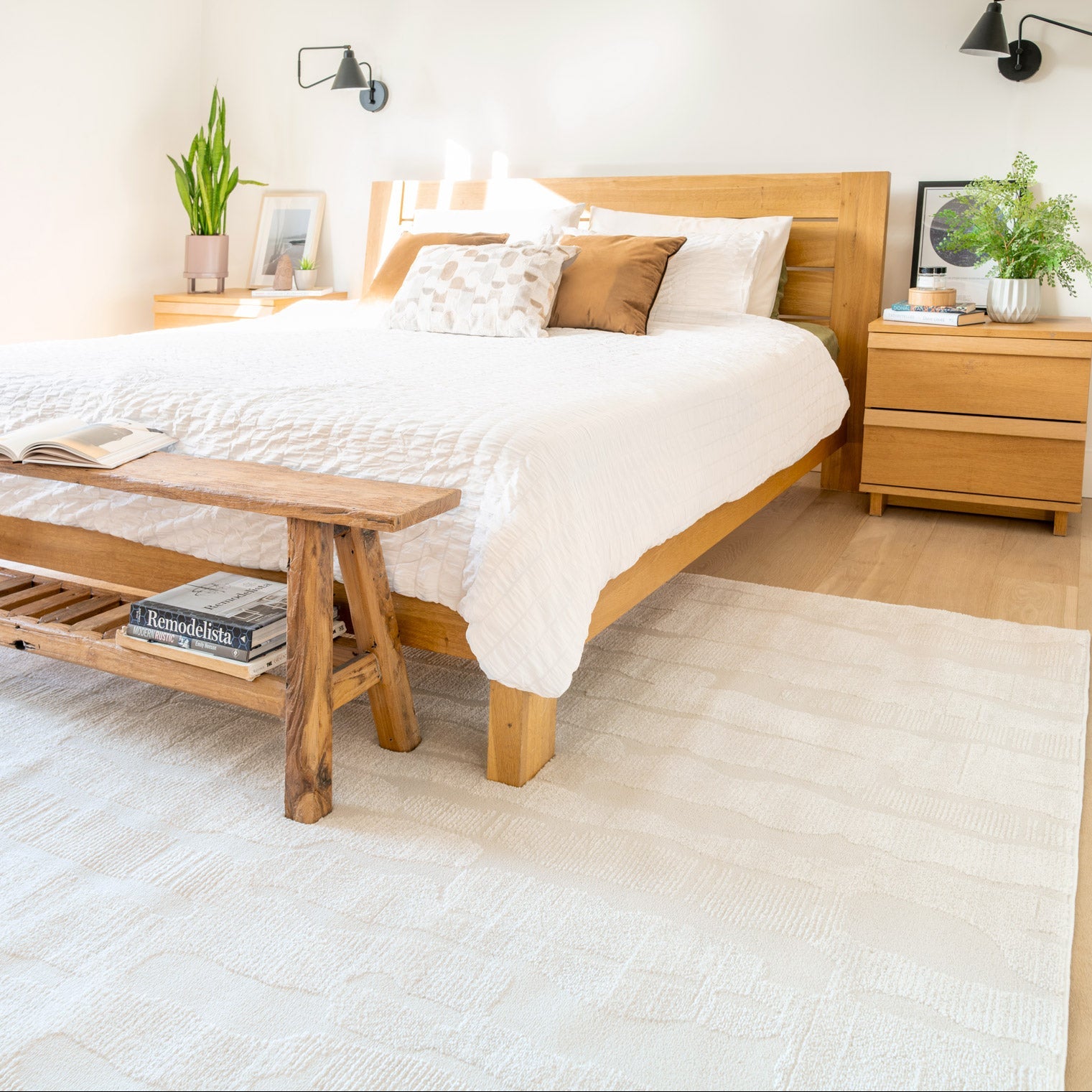 Soft Cream Boho Rug - Elina