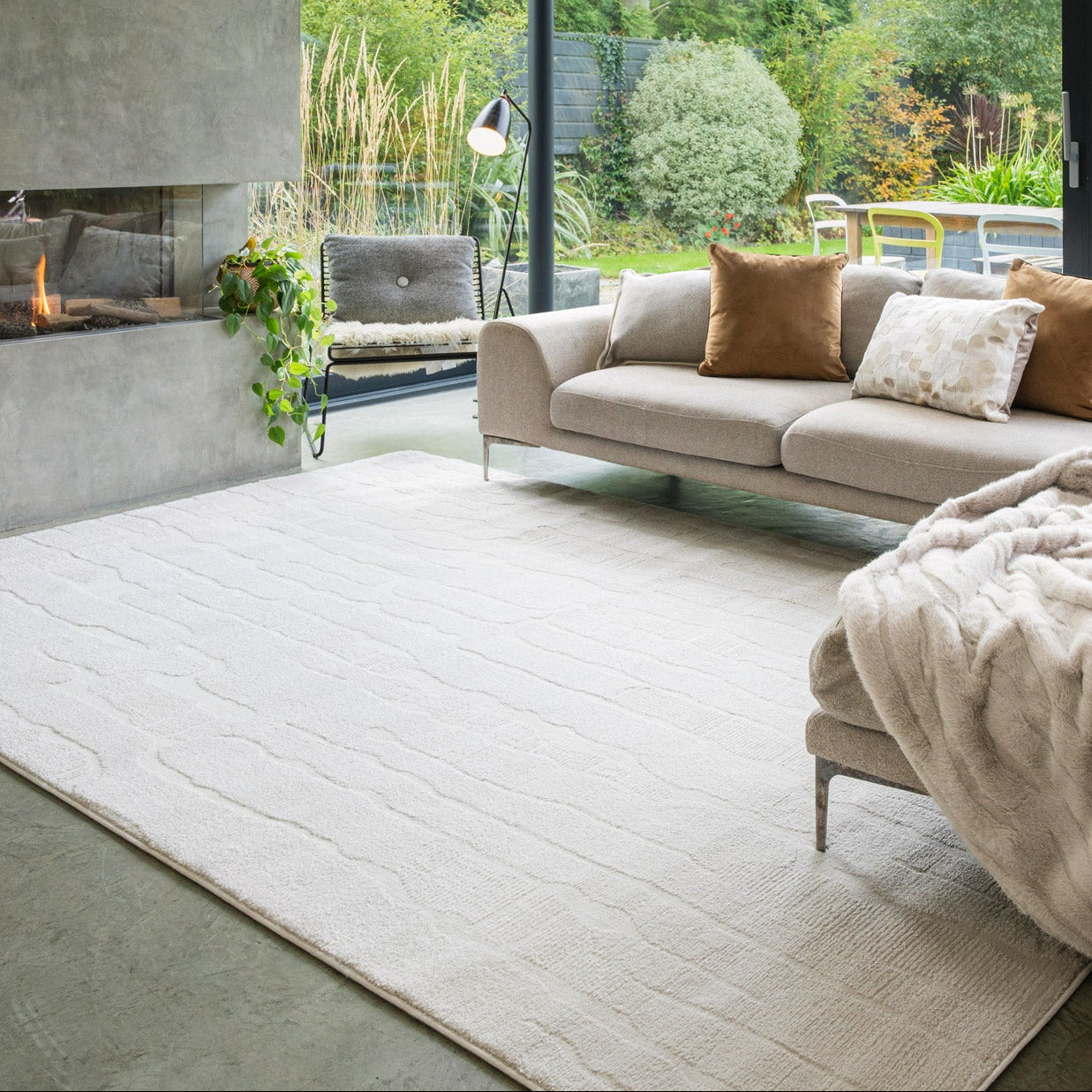 Soft Cream Boho Rug - Elina