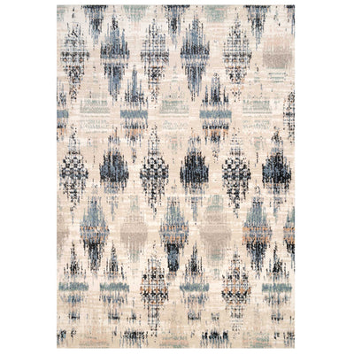 Blue Mottled Trellis Living Room Rug