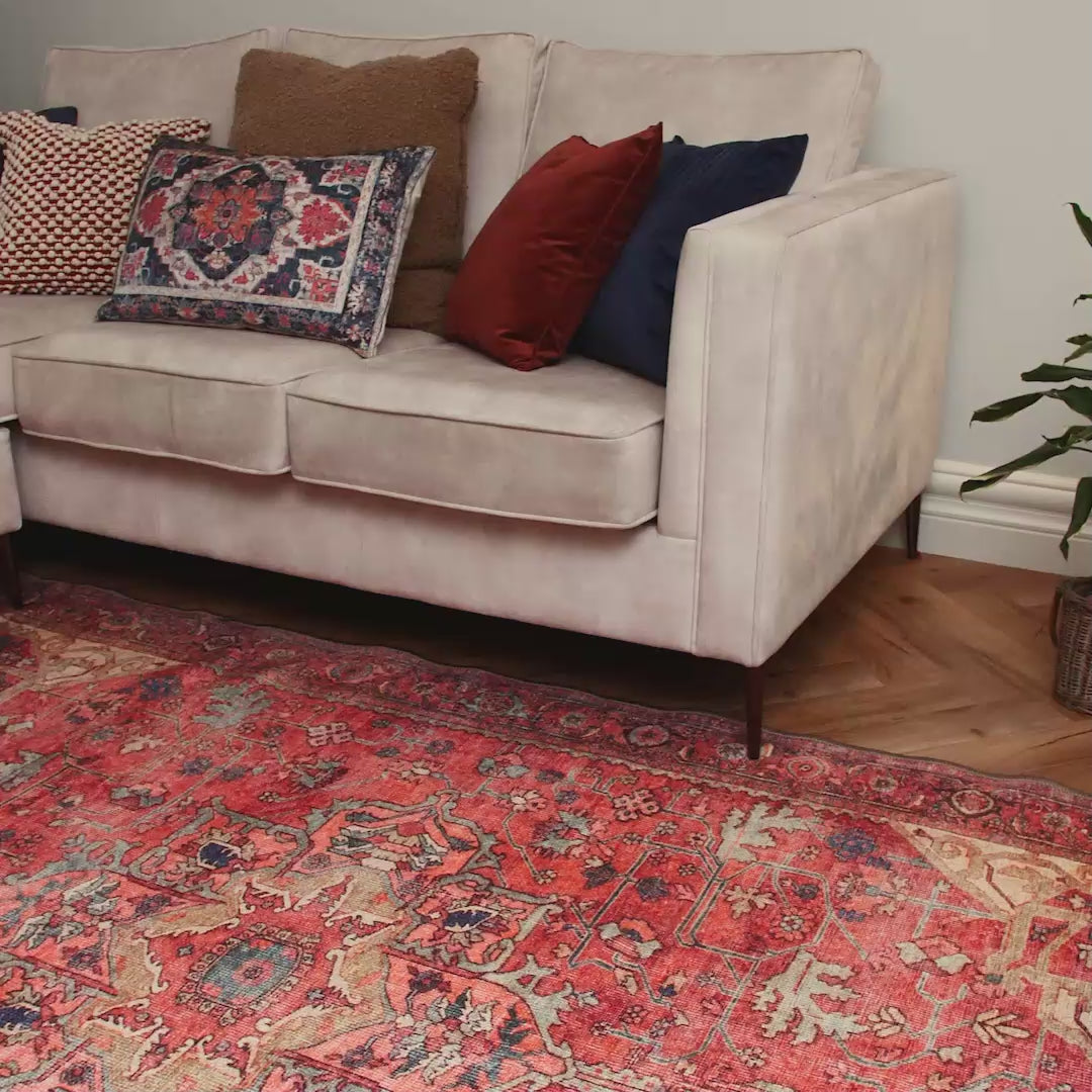 Kashan Washable Terracotta Rug - Viv – Kukoon Rugs Online