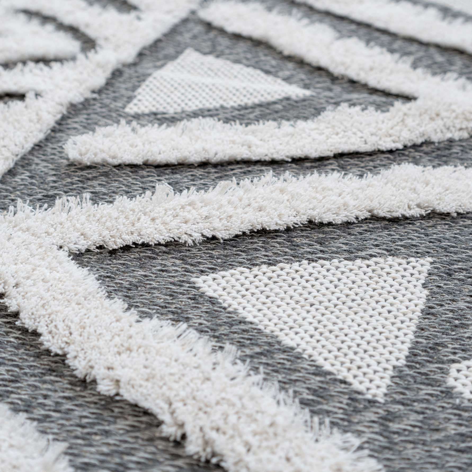 Grey Tribal Soft Tufted Sustainable Rug