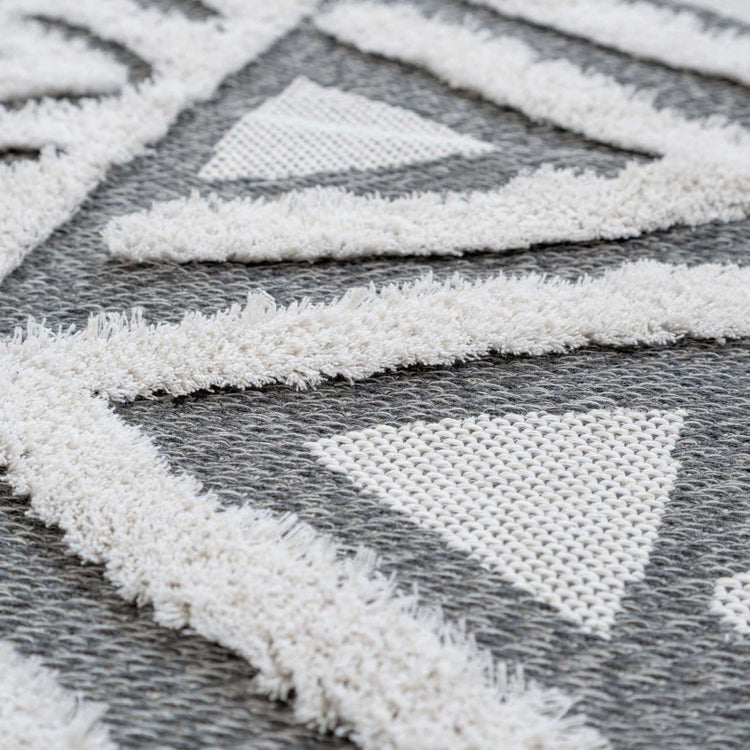 Grey Tribal Soft Tufted Sustainable Rug