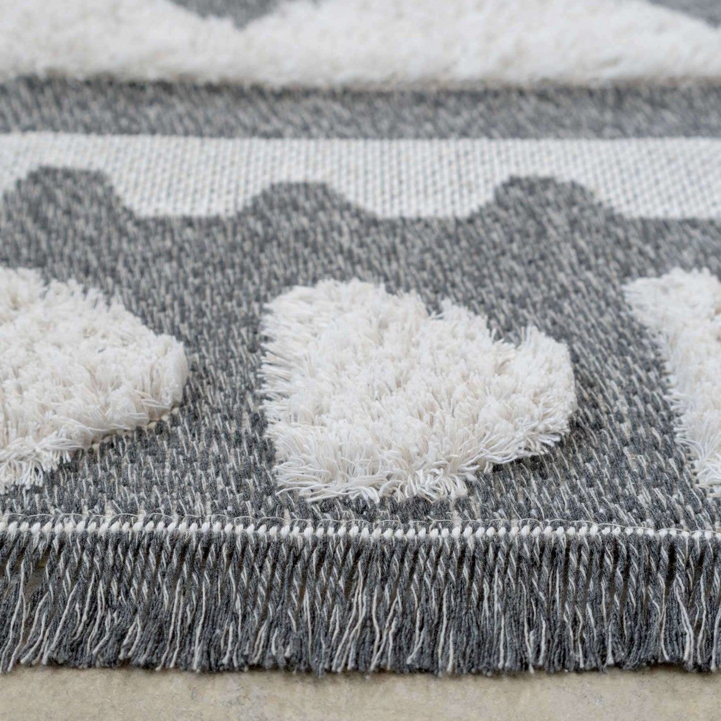Grey Tribal Soft Tufted Sustainable Rug