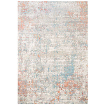 Blue Terracotta Abstract Canvas Area Rug