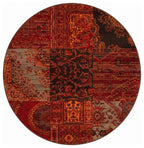 Round Circle Patchwork Wine Rug