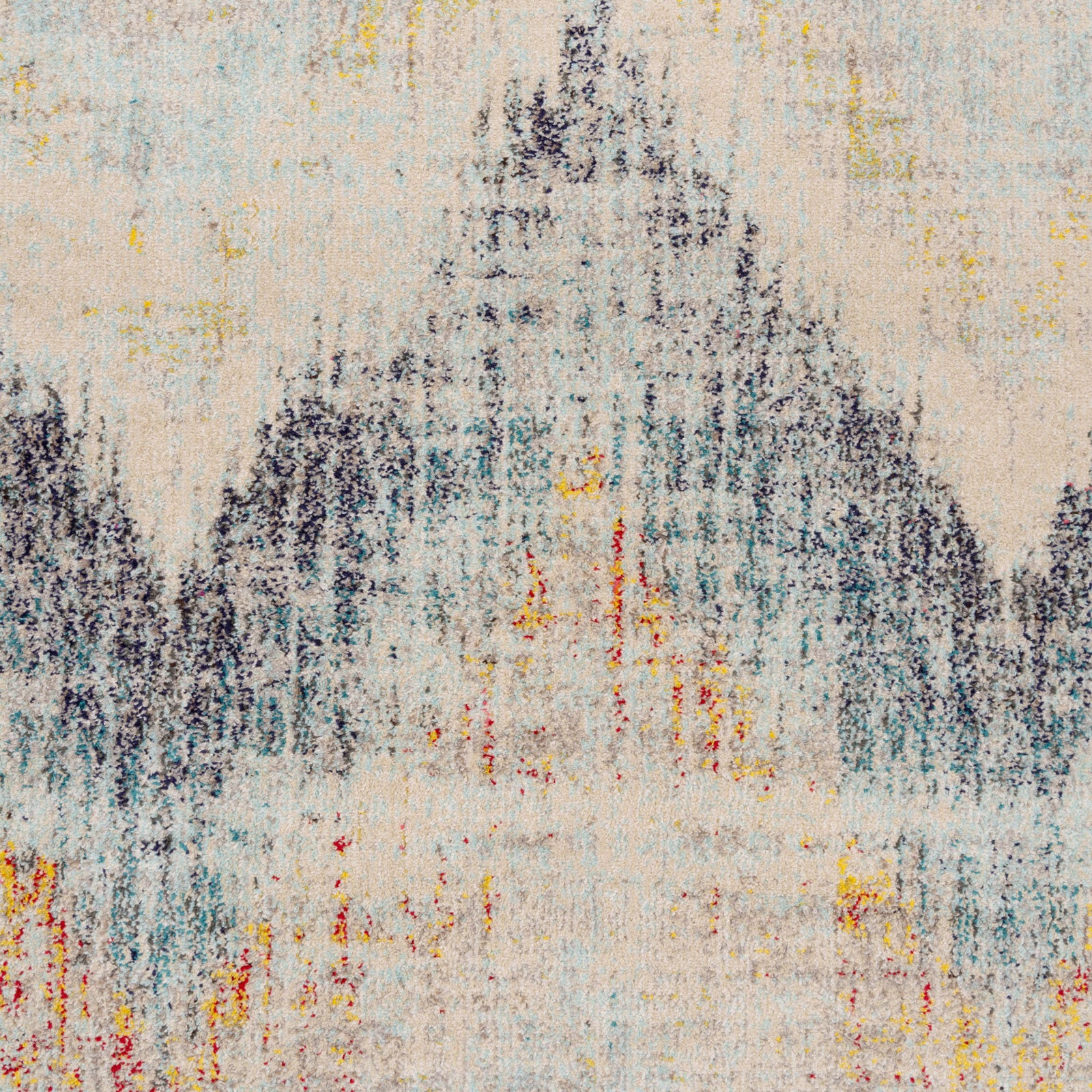 Blue Chevron Area Rug - Agatha