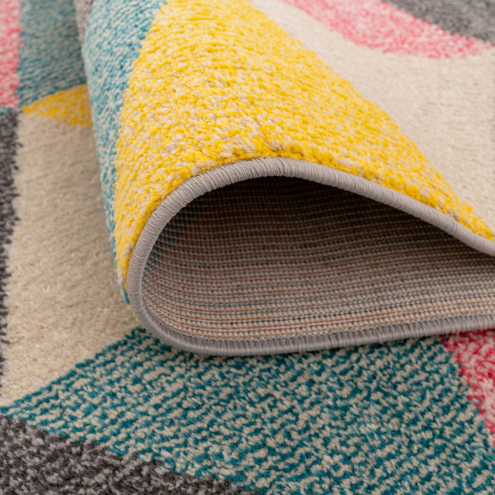 Multicolour Geometric Area Rug - Ataro