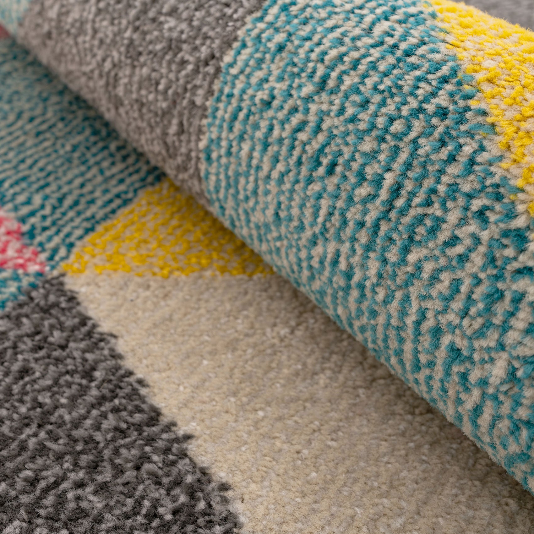 Multicolour Geometric Area Rug - Ataro