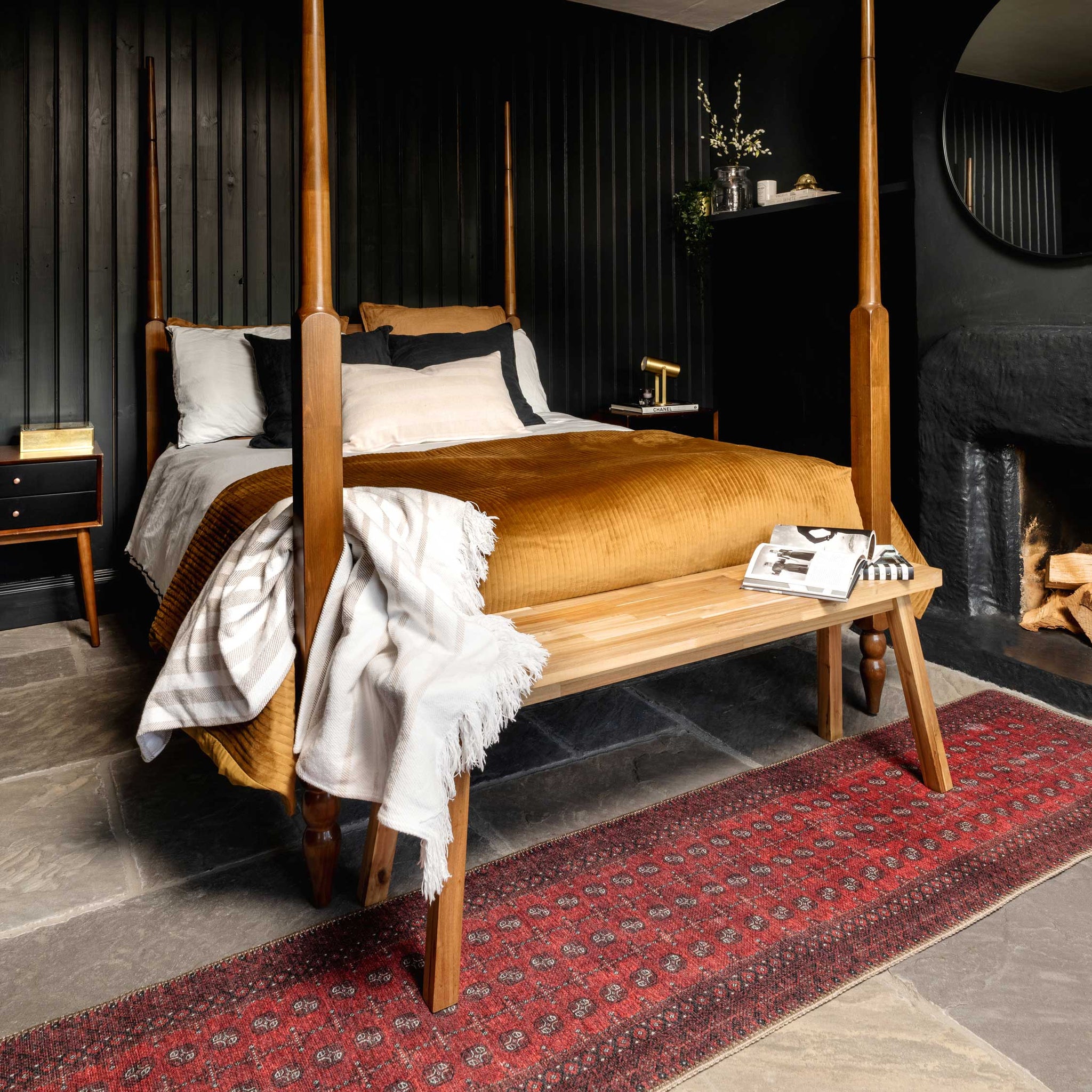 Traditional Red Washable Oriental Rug