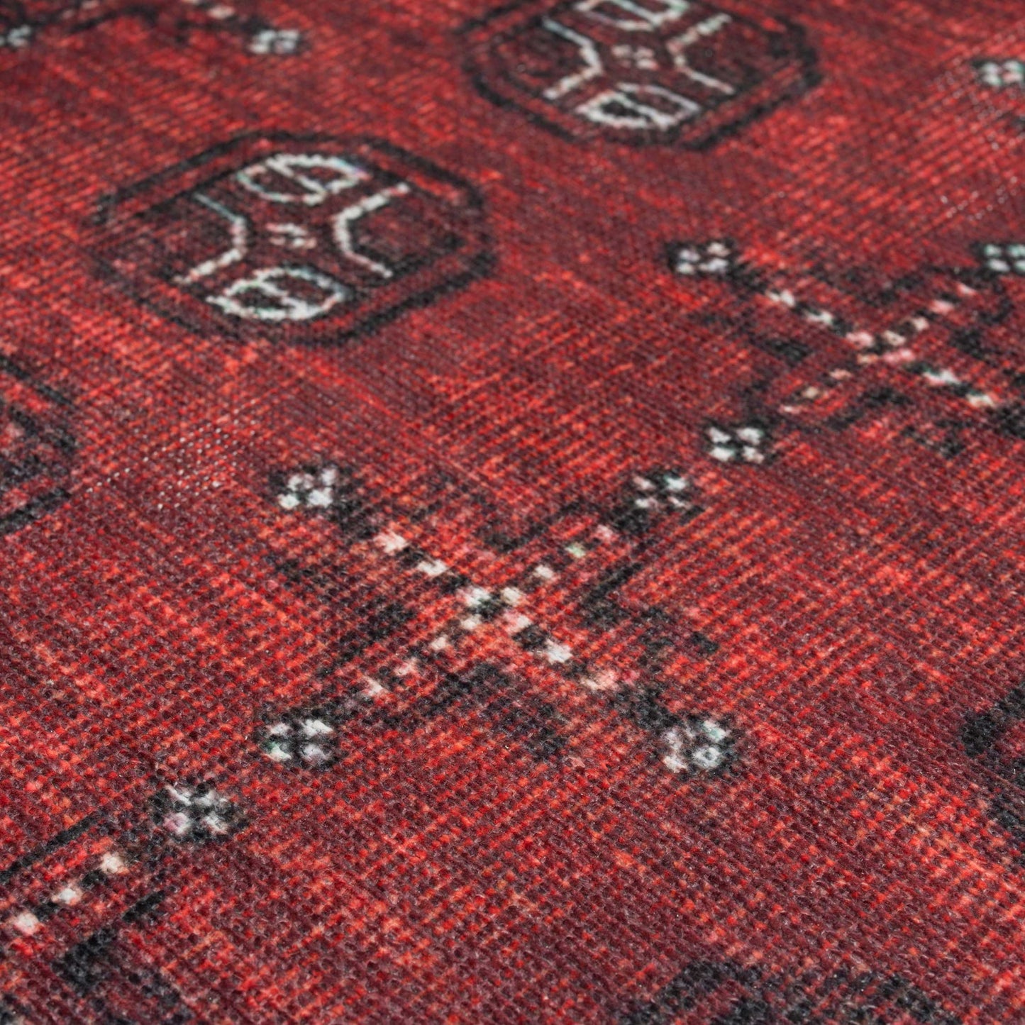 Traditional Red Washable Oriental Rug